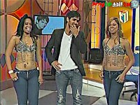 The beautiful Latina bimbos are dancing in ultra low rise jeans at the TV show and drive all men around crazy!