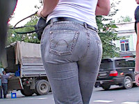 Any well-shaped girl looks gorgeous in tight ass jeans! Look at that blondie, for example. She's so damn hot!