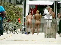 Naked girls with hot smooth bodies shamelessly walking around in the center of the city!