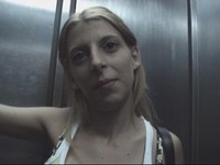 We convince blonde gadget to show us her full boobs and bubble butt in the elevator!