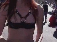 To wear such a provocative thing in public you shouid be really brave, uninhibited and ready to exhibit your boobs outdors