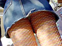 Those were really splendid and funny fishnet pantyhose and our hunter couldnt help filming them!