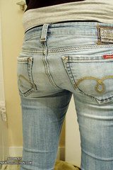 informal girl in tight jeans