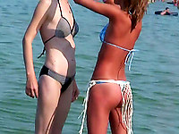 I think these two are mother and daughter, at least looks like it. Anyway, they both are super hot in their tiny bikini panties