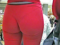 This blondie looked fantastic in her red sport outfit. I was especially impressed with her yummy ass in tight hot pants