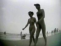 The hidden camera was set on the nudism beach recording so many hot naked bodies!