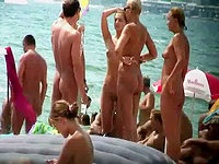 The nudism beach is absolutely filled with many hot naked bodies.