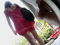 What I managed record when following this sexy girl in red dress was nothing but the real legs voyeur upskirts!