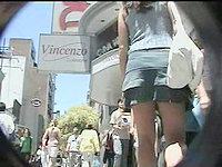 When I peeked up the skirt of this long legged bimbo I was pleasingly surprised to see it smiling on my up skirt camera