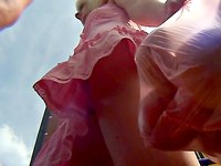The sexy blonde teen accidentally got on my upskirt camera and I was greatly pleased and surprised to see her hot upskirt