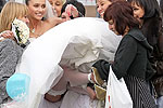 Bride upskirt show