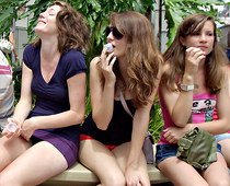 Smoking ladies sexy upskirts