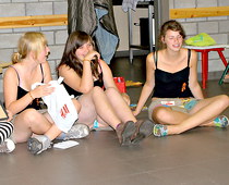 Teens on the floor upskirting